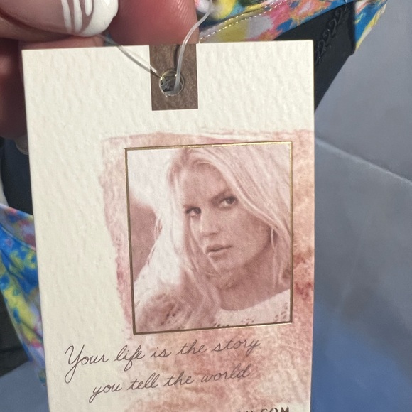 Jessica Simpsons Tie Dye Bikini Set. White, Pink Blue and Yellow. NWT. Size M - Picture 6 of 7